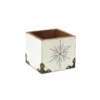 Melrose 4.5" White And Green Snowflake Square Christmas Storage Box