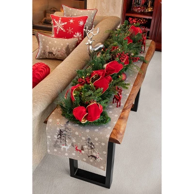 11.5"x18.5" White Christmas Lumbar Throw Pillow - Pillow Perfect 5 11.5"x18.5" White Christmas Lumbar Throw Pillow - Pillow Perfect - Image 5