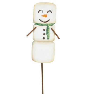 Christmas Marshmallow Snowmen Set/3 Stake - Three Yard Decorations 29 Inches - Ourdioor Indoor - C22026 - Metal - White 3 Christmas Marshmallow Snowmen Set/3 Stake - Three Yard Decorations 29 Inches - Ourdioor Indoor - C22026 - Metal - White - Image 3
