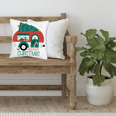 Big Dot Of Happiness Camper Christmas - Red And Green Holiday Party Home Decorative Canvas Cushion Case - Throw Pillow Cover - 16 X 16 Inches 2 Big Dot Of Happiness Camper Christmas - Red And Green Holiday Party Home Decorative Canvas Cushion Case - Throw Pillow Cover - 16 X 16 Inches - Image 2