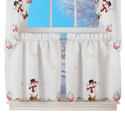 Collections Etc Snowman Cardinal Window Curtain Christmas Decoration 4 Collections Etc Snowman Cardinal Window Curtain Christmas Decoration - Image 4