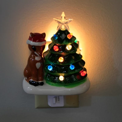Christmas 6.5" Rudolph With Vintage Tree Night Light Electric Plug-In Roman, Inc - Nightlights 2 Christmas 6.5" Rudolph With Vintage Tree Night Light Electric Plug-In Roman, Inc - Nightlights - Image 2