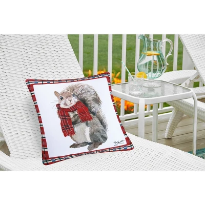 C&F Home 18" X 18" Plaid Squirrel Indoor / Outdoor Christmas Holiday Throw Pillow 3 C&F Home 18" X 18" Plaid Squirrel Indoor / Outdoor Christmas Holiday Throw Pillow - Image 3