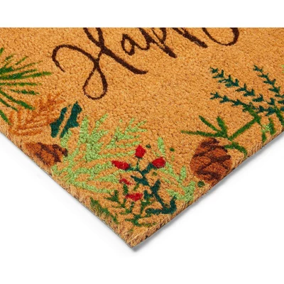 Okuna Outpost Happy Holidays Coco Coir Non Slip Christmas Doormat For Outdoor Entrance, Christmas Decor, 17 X 30 In 3 Okuna Outpost Happy Holidays Coco Coir Non Slip Christmas Doormat For Outdoor Entrance, Christmas Decor, 17 X 30 In - Image 3