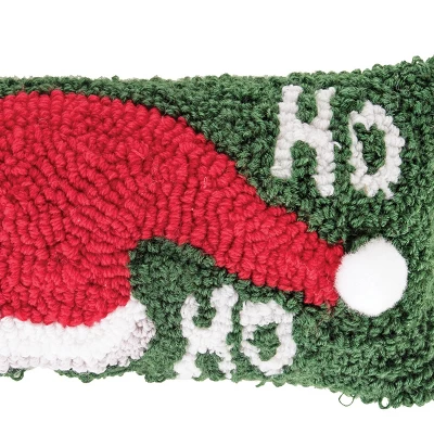 C&F Home 6" X 12" HoHoHo Hat Hooked Petite Christmas Holiday Throw Pillow 1 C&F Home 6" X 12" HoHoHo Hat Hooked Petite Christmas Holiday Throw Pillow