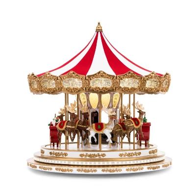 Mr. Christmas Santa And Reindeers Regal Carousel Animated Musical Christmas Decoration - 16" 2 Mr. Christmas Santa And Reindeers Regal Carousel Animated Musical Christmas Decoration - 16" - Image 2