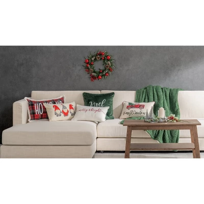 12"x20" Oversize Christmas Elves Applique Embroidered Lumbar Throw Pillow Ivory - Evergrace 6 12"x20" Oversize Christmas Elves Applique Embroidered Lumbar Throw Pillow Ivory - Evergrace - Image 6