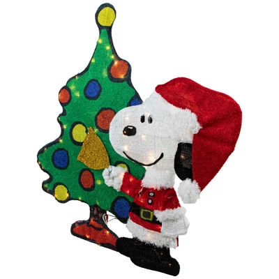 Northlight 32" LED Lighted Peanuts Snoopy And Christmas Tree Outdoor Decoration - Clear Lights 3 Northlight 32" LED Lighted Peanuts Snoopy And Christmas Tree Outdoor Decoration - Clear Lights - Image 3