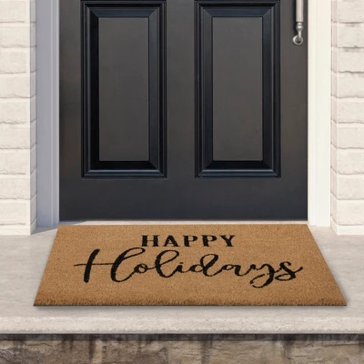 Northlight Natural Coir "Happy Holidays" Christmas Doormat 18" X 30" 1 Northlight Natural Coir "Happy Holidays" Christmas Doormat 18" X 30"