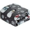 Kate Aurora Living Gray Snowman Ultra Soft & Plush Hypoallergenic Christmas Throw Blanket Cover