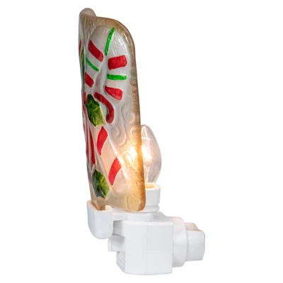 Northlight 6" White And Red Candy Canes Glass Christmas Night Light 1 Northlight 6" White And Red Candy Canes Glass Christmas Night Light
