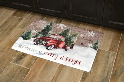 J&V TEXTILES 20"x32" Holiday Themed Christmas Xmas Cushioned Anti-Fatigue Kitchen Mat (May Your Days Be Merry) 1 J&V TEXTILES 20"x32" Holiday Themed Christmas Xmas Cushioned Anti-Fatigue Kitchen Mat (May Your Days Be Merry)