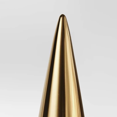 14.25" Plated Ceramic Cone Christmas Tree Sculpture - Wondershop™ Gold 2 14.25" Plated Ceramic Cone Christmas Tree Sculpture - Wondershop™ Gold - Image 2