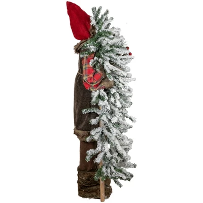 Northlight 48" Santa Claus With Artificial Flocked Alpine Tree Christmas Figure 3 Northlight 48" Santa Claus With Artificial Flocked Alpine Tree Christmas Figure - Image 3
