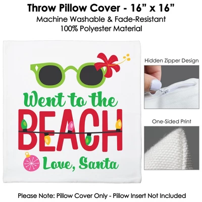 Big Dot Of Happiness Tropical Christmas - Beach Santa Holiday Party Home Decorative Canvas Cushion Case - Throw Pillow Cover - 16 X 16 Inches 3 Big Dot Of Happiness Tropical Christmas - Beach Santa Holiday Party Home Decorative Canvas Cushion Case - Throw Pillow Cover - 16 X 16 Inches - Image 3