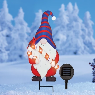 Collections Etc Outdoor Christmas Gnome Solar Stake Decoration 1 Collections Etc Outdoor Christmas Gnome Solar Stake Decoration