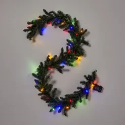 9' Battery Operated Pre-Lit Artificial Pine Christmas Garland Green With Dual Color LED Lights - Wondershop™ -Christmas Decorations GUEST 62defcd7 8eec 424f 9afc d8cb4dcfcda9