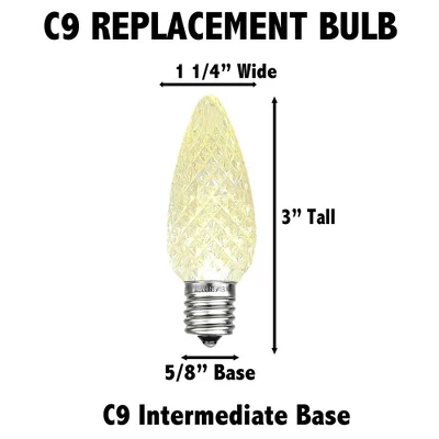 Novelty Lights C9 LED Faceted Christmas Replacement Bulbs Dimmable 25 Pack 3 Novelty Lights C9 LED Faceted Christmas Replacement Bulbs Dimmable 25 Pack - Image 3