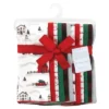 Hudson Baby Unisex Baby Cotton Flannel Burp Cloths Bundle, Christmas Scene, One Size