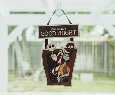 Silver Buffalo Disney Nightmare Before Christmas "Good Fright" 2-Piece Hanging Sign Wall Art 5 Silver Buffalo Disney Nightmare Before Christmas "Good Fright" 2-Piece Hanging Sign Wall Art - Image 5