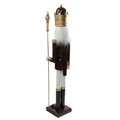 Northlight 48" Burgundy And White Wooden Christmas Nutcracker King With Scepter 5 Northlight 48" Burgundy And White Wooden Christmas Nutcracker King With Scepter - Image 5