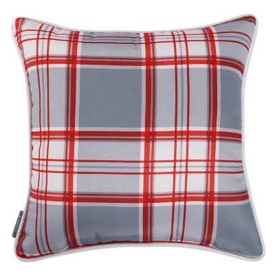 18"x18" 'Merry Christmas' Plaid Square Throw Pillow Gray/Red/White - Pillow Perfect 1 18"x18" 'Merry Christmas' Plaid Square Throw Pillow Gray/Red/White - Pillow Perfect