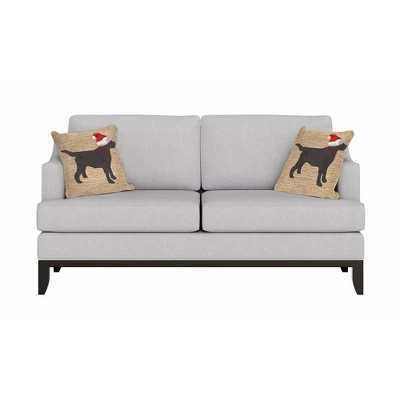 18"x18" Front Porch Christmas Dog Indoor/Outdoor Square Throw Pillow Neutral - Liora Manne 3 18"x18" Front Porch Christmas Dog Indoor/Outdoor Square Throw Pillow Neutral - Liora Manne - Image 3