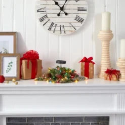 Nearly Natural 16-in Flocked Artificial Christmas Pine Candelabrum With 35 Multicolored Lights And Pine Cones -Christmas Decorations GUEST 70e7f36f a564 4870 bbbe 4bec06a92580