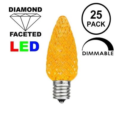 Novelty Lights C9 LED Faceted Christmas Replacement Bulbs Dimmable 25 Pack 1 Novelty Lights C9 LED Faceted Christmas Replacement Bulbs Dimmable 25 Pack