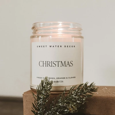 Sweet Water Decor Christmas 9oz Clear Jar Soy Candle 1 Sweet Water Decor Christmas 9oz Clear Jar Soy Candle
