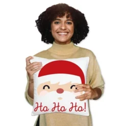 Big Dot Of Happiness Jolly Santa Claus - Christmas Party Home Decorative Canvas Cushion Case - Throw Pillow Cover - 16 X 16 Inches -Christmas Decorations GUEST 770eea29 a7e3 4dce 9d93 0e2241466611