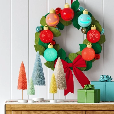 14.5" Pre-lit Battery Operated Christmas Novelty Wreath Green - Wondershop™ 1 14.5" Pre-lit Battery Operated Christmas Novelty Wreath Green - Wondershop™