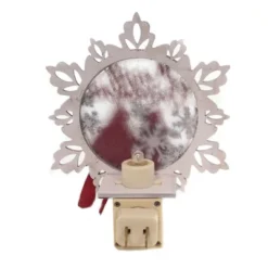 Christmas Cardinal Night Light - One Night Light 5.75 Inches - Snowflake Red Bird - 133625 - Wood - Red