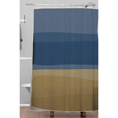 Orara Studio Modern Christmas Shower Curtain Blue/Brown - Deny Designs 1 Orara Studio Modern Christmas Shower Curtain Blue/Brown - Deny Designs