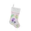 Northlight 18.5" Pink And White "Baby's First Christmas" Embroidered Stocking
