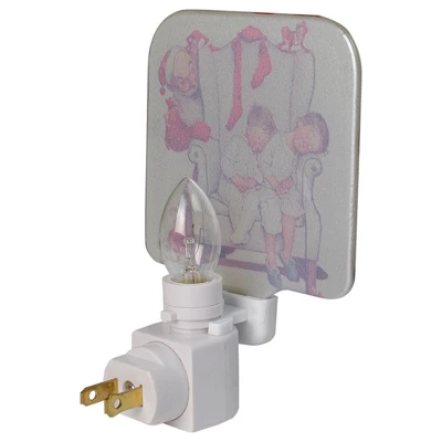 Northlight 6" Norman Rockwell 'Santa Looking At Two Sleeping Children' Glass Christmas Night Light 2 Northlight 6" Norman Rockwell 'Santa Looking At Two Sleeping Children' Glass Christmas Night Light - Image 2