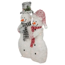 Northlight 39" Lighted Snowy Tinsel Snowman Couple Outdoor Christmas Decoration -Christmas Decorations GUEST 80004cff 86ea 43a0 96c7 390eb9543979