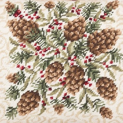 C&F Home 12" X 16" Rustic Pine Needlepoint Christmas Holiday Throw Pillow 2 C&F Home 12" X 16" Rustic Pine Needlepoint Christmas Holiday Throw Pillow - Image 2