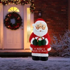 Mr. Christmas Illuminated Outdoor Metal Sign Christmas Decoration- Santa