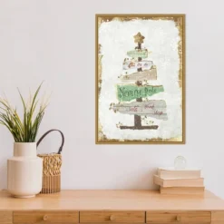 16" X 23" Golden Christmas Tree By PI Studio Framed Canvas Wall Art - Amanti Art -Christmas Decorations GUEST 8698c222 2113 4d53 b659 aebd92e000ef