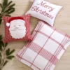 Peppermint Plaid Merry Christmas Pillow 16x22 -Levtex Home