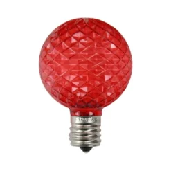 Northlight Pack Of 25 Faceted LED G50 Red Christmas Replacement Bulbs