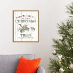 16" X 20" Christmas Tree Farm Sign By Wild Apple Portfolio Framed Canvas Wall Art - Amanti Art -Christmas Decorations GUEST 8e6a5e90 e0c5 4c8e a246 5b7475e3d421
