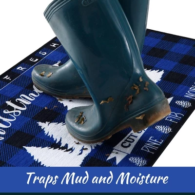 Trinity Plaid White Christmas Tree Non-Slip Decorative Doormat, 17" X 29" 4 Trinity Plaid White Christmas Tree Non-Slip Decorative Doormat, 17" X 29" - Image 4