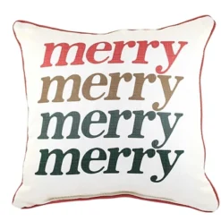 Christmas 16.0" Merry Gradient Pillow Home Decor Winter Happy Little Birdie The Little Birdie - Decorative Pillow