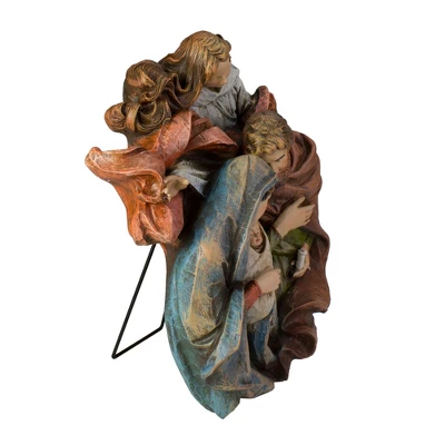 Roman 14" Brown Holy Family With Angel Christmas Wall Bust 2 Roman 14" Brown Holy Family With Angel Christmas Wall Bust - Image 2