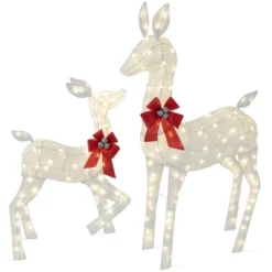 Best Choice Products 2-Piece Lighted Christmas Deer Set Outdoor Yard Decoration With 210 LED Lights, Stakes -Christmas Decorations GUEST 9c389768 69bd 4b7d 8ee0 65d8973f8651