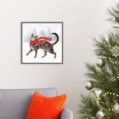 16" X 16" Christmas Cats And Dogs I By Victoria Borges Framed Canvas Wall Art - Amanti Art 4 16" X 16" Christmas Cats And Dogs I By Victoria Borges Framed Canvas Wall Art - Amanti Art - Image 4