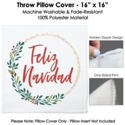 Big Dot Of Happiness Feliz Navidad - Holiday And Spanish Christmas Party Home Decorative Canvas Cushion Case - Throw Pillow Cover - 16 X 16 Inches 8 Big Dot Of Happiness Feliz Navidad - Holiday And Spanish Christmas Party Home Decorative Canvas Cushion Case - Throw Pillow Cover - 16 X 16 Inches -Christmas Decorations GUEST 9c57f806 95e4 4107 8590 bdc556b71c48