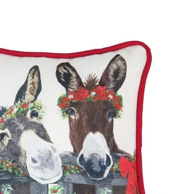 C&F Home 8" X 8" Christmas Donkey Petite Printed Throw Pillow 2 C&F Home 8" X 8" Christmas Donkey Petite Printed Throw Pillow - Image 2